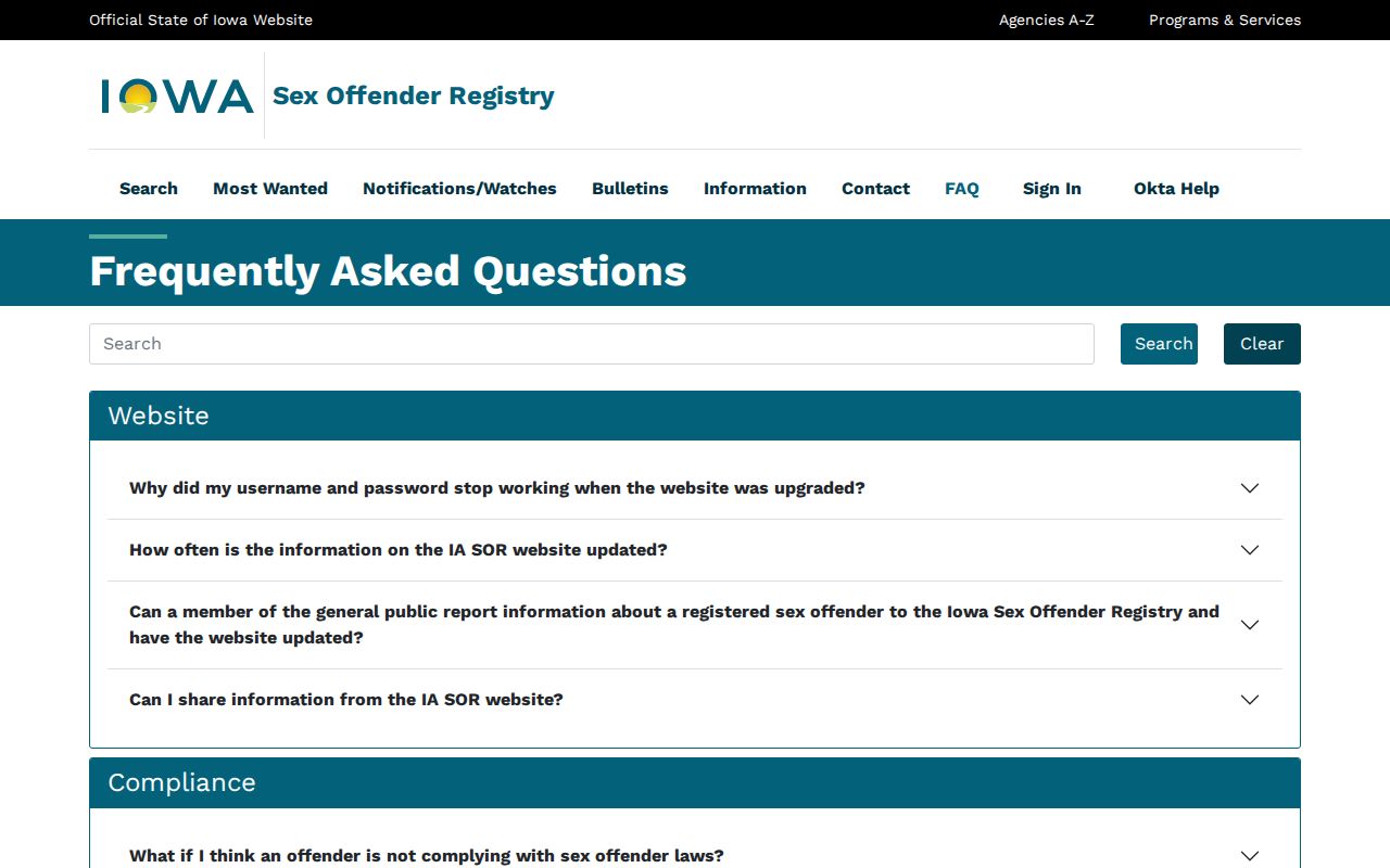 O'Brien County sex offender registry search FAQ and watch guidance