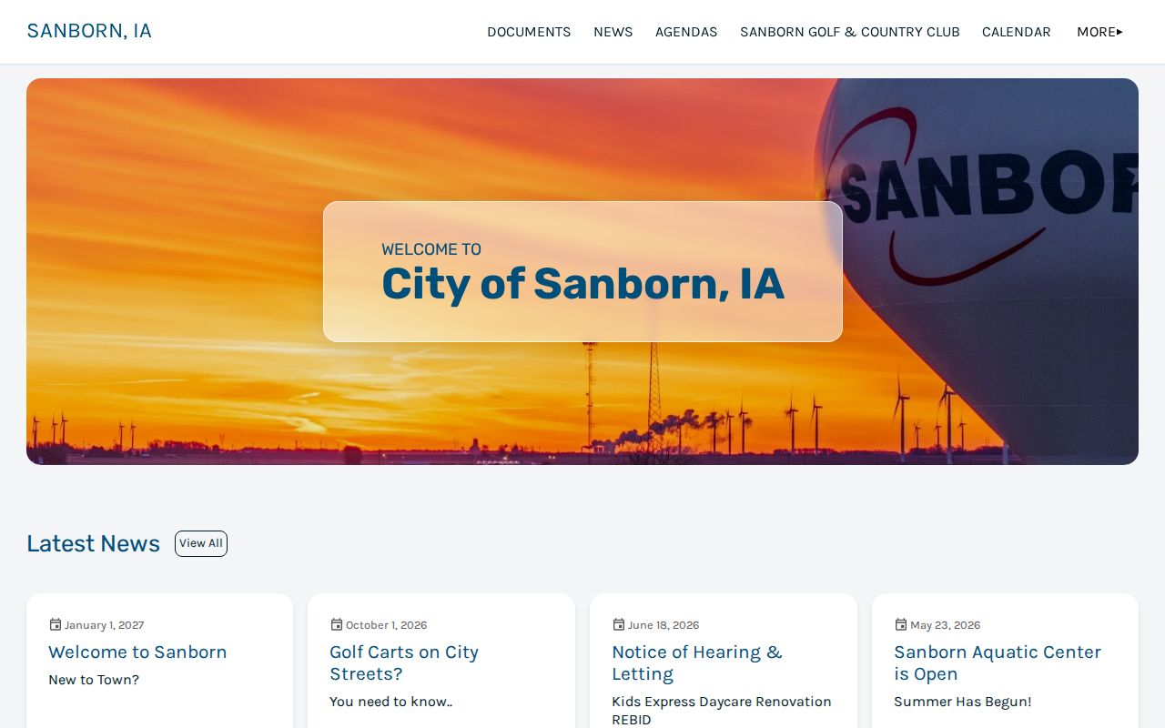City of Sanborn source for Sanborn criminal history and police records