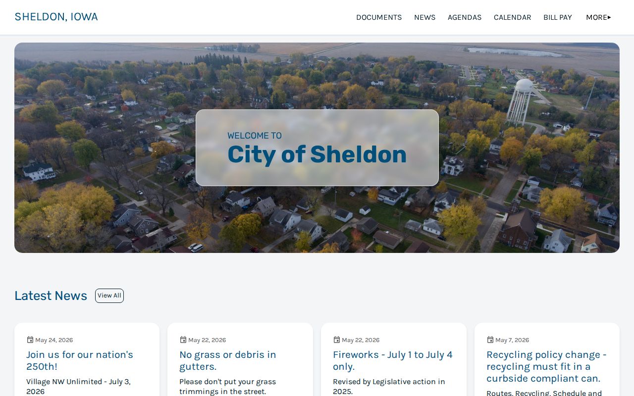 Sheldon criminal records access through the official city website